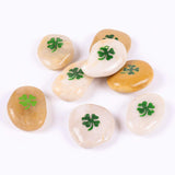 1 x RAW Customer Returns ROCKIMPACT 12 pieces clover lucky clover stones with clover leaves luck engraved stones engraving inspirational stones lucky charm encouragement gratitude gift lucky stones wholesale, 5-8 cm each  - RRP €16.13