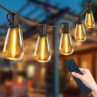 1 x RAW Customer Returns libtit 36M Outdoor Fairy Lights Dimmable with Remote Control, 50 3 ST38 Fairy Lights Bulbs Outdoor 4 Mode Outdoor Fairy Lights Power, Waterproof LED Fairy Lights Outdoor for Patio Garden Balcony - RRP €44.36