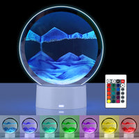 1 x RAW Customer Returns Joycabin 3D Flowing Sand Painting with 16 Light Colors, Glass Round Sand Art Picture Deep Sea Sandscape in Motion Display Flowing Sand Frame - RRP €20.11