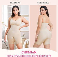 1 x RAW Customer Returns CHUMIAN Shapewear Women s Slimming Tummy Shaping Bodysuit Seamless Shaping Bodysuit Beige XXL 3XL - RRP €29.49