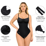 1 x RAW Customer Returns FeelinGirl Shapewear Women s Body Tummy Control Seamless Bodysuit V-Neck Shaping Sringbody Overbust Seamless Bodyshape with Adjustable Straps Black M L - RRP €33.99