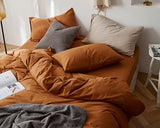 1 x RAW Customer Returns Lanqinglv bed linen 200x200cm caramel brown microfiber bed linen set plain double bed duvet cover with zipper and 2 pillowcases 80x80 cm - romantic and elegant - RRP €35.27