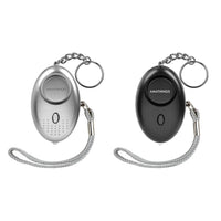 1 x RAW Customer Returns AMATHINGS Set of 2 Pocket Alarms Black Silver 140 dB Keyring Alarm with LED Light Panic Alarm Keyring for Self-Defense Alarm Devices for Your Handbag - RRP €9.99