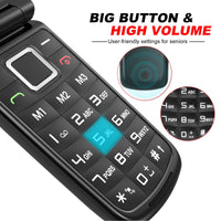 1 x RAW Customer Returns Senior cell phone without a contract, folding cell phone with large buttons, 2G cell phone for seniors with 2.4 inch color display, SOS emergency call button, torch, flashlight, G380D Pro special function for seniors - RRP €45.99