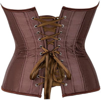 1 x RAW Customer Returns SZIVYSHI Sexy women s corset corset brown, perfect for steampunk, gothic, pirate costume outfits corset - large XXL - RRP €21.99