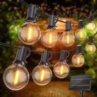 1 x RAW Customer Returns SUWIN Solar Fairy Lights Outdoor, 30.6M Fairy Lights Outdoor Light Bulbs 50 2 LEDS G40 Bulbs, Waterproof 4 Mode Solar Garden Garland Lights for Patio, Backyard, Balcony, Party USB Powered  - RRP €68.16