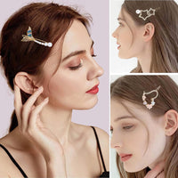 4 x Brand New Hair Clips Women No, 6 Pieces Pearl Star Hair Clip Hair Accessories Elegant Hairpins Hair Head Clips Rhinestone Hairpins for Women Girls - RRP €72.0