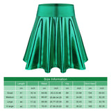 1 x RAW Customer Returns MIAHART Halloween Alien Headband and Metallic Skirt Flared Pleated Skater Skirt for Halloween Accessories Decorations Green, Large  - RRP €18.02