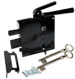 1 x RAW Customer Returns Screw-on lock, box lock, butt-handle lock, toggle lock 1, right black - RRP €33.18