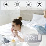 1 x RAW Customer Returns Alarm clock with projection radio alarm clock, digital projection alarm clock with USB port, 7.5 inch mirror LED display, snooze dual alarm, FM radio, 4 display brightness with automatic dimming function white . - RRP €29.9