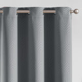 1 x RAW Customer Returns TOPICK thermal curtain with eyelets, blackout curtains, geometric patterned curtains, opaque for bedroom, living room, set of 2 blackout curtains, window curtains 140 145CM gray - RRP €28.99