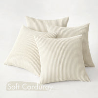 1 x RAW Customer Returns MIULEE Set of 4 Cushion Covers Corduroy Cushion Cover Decorative Pillowcase Sofa Cushion Couch Cushion Throw Pillow Decorative Pillowcase Decorative Cushion Cover with Hidden Zipper 40x40cm 16x16in Cream - RRP €24.49