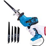 1 x RAW Customer Returns Reciprocating Saw, KATSU FIT-BAT 21V Cordless Reciprocating Saw, 4 Saw Heads, 0-3000SPM Variable Speed, Electric Reciprocating Saw for Metal Wood PVC Pipe Tree Pruning without Battery and Charger  - RRP €26.96