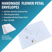 1 x RAW Customer Returns Wanderings Handmade White Envelopes with Real Flower Petals - 11 x 16 cm Pack of 25 - for Announcements, Wedding Invitations, Greeting Cards, Crafts - Thick 130 GSM - RRP €16.76