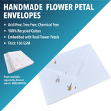 1 x RAW Customer Returns Wanderings Handmade White Envelopes with Real Flower Petals - 11 x 16 cm Pack of 25 - for Announcements, Wedding Invitations, Greeting Cards, Crafts - Thick 130 GSM - RRP €16.76