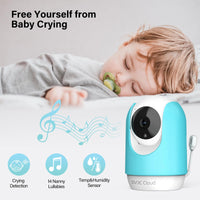 1 x RAW Customer Returns SV3C 2K Baby Monitor with Camera, Temperature Monitoring, Baby Monitor 2.4GHz WiFi Pet Camera, Crying, Sound and Motion Detection, Two-Way Audio Night Vision Compatible with Alexa - RRP €36.29