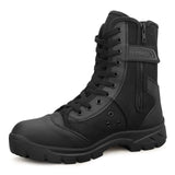 1 x RAW Customer Returns QUNLON Men s Boots Military Tactical Boots Black Combat Amphibians with Side Zip 307B-45EU - RRP €52.99