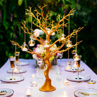 1 x RAW Customer Returns Sziqiqi Artificial Decoration Tree Wishing Tree Christmas Tree for Tables Wedding Party, Perfect for Easter Thanksgiving Home Festival Party Christmas Wedding Reception Table Decoration, Gold - RRP €37.26