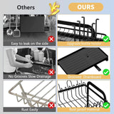 1 x RAW Customer Returns Yexati Large Capacity Dish Drainer Rack 2 Tier Dish Drying Holder with Drip Tray Anti-Rust Dish Rack for Kitchen Counter Plus Utensil Holder,Bottle Drainer,Black - RRP €34.87