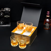 1 x Brand New KANARS Whiskey Glasses Set, Lead-Free Crystal Whiskey Glass, Unique Gift Ideas for Dad Boyfriend Husband Grandpa, Stylish Gift Box, Set of 4, 300 ml - RRP €20.4