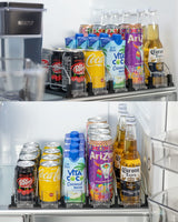 1 x RAW Customer Returns Kevsuvqin Refrigerator Organizer Cans, Self-Advancing Refrigerator Organizer Set 380mm 5 for Cans, Can Be Adjusted to the Width of the Drinks, Fridge Organizer, Can Organizer Refrigerator - RRP €29.99