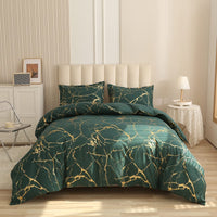 1 x RAW Customer Returns Tospass bed linen 200 x 220 cm 3 pieces marble look green dark green modern bed linen set soft fluffy duvet cover microfiber reversible bed linen 1 duvet cover with zipper 2 pillowcases 80 x 80 cm - RRP €43.34