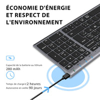 1 x RAW Customer Returns iClever Bluetooth Keyboard, BK10 Wireless Keyboard - RRP €69.0