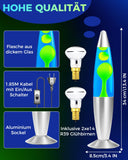 1 x RAW Customer Returns DoRight Lava Lamp 13.5 Inch Retro Rocket, Green Wax Blue Water Decorative Lava Lamps, 1.85M Wires, EU Plug with 2x25W R39 E14 Lava Lamp Bulb for Kids Adults Gift AC220-240V - RRP €30.24