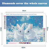 1 x Brand New JAHEMU DIY 5D Diamond Painting Rabbit Crystal Rhinestone Embroidery Pictures Art Craft for Home Wall Decor - RRP €11.09