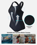 1 x RAW Customer Returns Attraco Women s Sports One Piece Swimsuits Racerback Sports Swimwear Tummy Control Sports Swimsuits for Women Surfing Swimsuit Black L - RRP €33.26