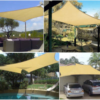 2 x RAW Customer Returns Dripex Outdoor Awning, 4X6M Shade Sail, Rectangular UV Protection and Waterproof Sun Shade Sail, Sunshade Cloth for Garden, Terrace, Patio, Yard and Lawn Sand  - RRP €157.36