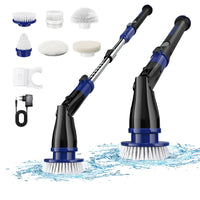 1 x RAW Customer Returns Electric cleaning brush, electric spin scrubber cordless with 6 interchangeable drill brush heads and adjustable telescopic rods, electric cleaning brush for bathroom tiles floor - RRP €69.98