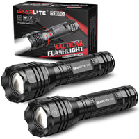 1 x RAW Customer Returns GEARLITE LED Flashlight Extremely Bright 2 Pack, Aluminum 4000 Lumen LED Flashlight Battery Operated with 5 Modes, IP65 Waterproof Handheld Lamp Zoomable for Camping, Hiking, Outdoor, Emergency, Gift - RRP €18.41