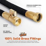 1 x RAW Customer Returns Flexi Hose with 8 Function Nozzle, Expandable Garden Hose, Lightweight and Kink-Free Flexible Garden Hose, 3 4 Inch Solid Brass Fittings and Double Latex Core, 50 Feet, Black - RRP €34.56