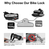 2 x RAW Customer Returns Segotendy Bicycle Lock, Extremely Robust 8MM 1020G, Bicycle Lock High Security With Key, Chain Lock Anti-Theft, Wheel Lock for Bicycle E-Scooter E-Bike MTB Moped Motorcycle - RRP €37.44