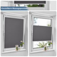 5 x RAW Customer Returns Sanfree pleated blind Klemmfix pleated blind without drilling anthracite 45x100cm WxH incl. clamp bracket opaque and translucent blind folding blind privacy and sun protection blind for windows and doors - RRP €50.35