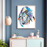 15 x Brand New Fuumuui Painting by Numbers Adults and Children Beginner Paintings including brushes and acrylic paints 40 x 50 cm - Animals, White Horse with Mark - RRP €215.85