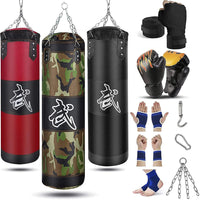 1 x RAW Customer Returns Prorobust Heavy Punching Bag for Adults Teenagers Children Unfilled Punching Bag Set with Boxing Gloves, Wraps, Chain, Ceiling Hook for MMA, Kickboxing, Muay Thai, Karate, Taekwondo - RRP €45.37