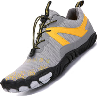 9 x RAW Customer Returns Sixspace Barefoot Shoes Men s Fitness Shoes Sports Trail Running Shoes Minimalist Barefoot Shoes Breathable Climbing Shoes Non-Slip Bathing Shoes Water Sports Shoes Gray Yellow, 43 EU  - RRP €341.19