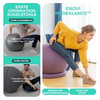 1 x RAW Customer Returns ENOVI ProfiBalance Sitting Ball Office Ergonomic with Chair Covers, Stability Ring Base, for Office and Home, Improve Balance, Core Strength and Posture, Relieve Back Pain, 75cm, FG - RRP €65.53