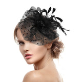 1 x RAW Customer Returns Opopark 20s Headband Flapper Feather, Gatsby Headband Halloween Accessories Women 1920s Fascinator Hat Flower Mesh - Black - RRP €9.06