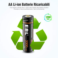 1 x RAW Customer Returns EBL USB AA rechargeable batteries with micro USB cable, Li-ion rechargeable batteries 3300 mWh, 4 pieces - RRP €21.6