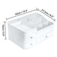 1 x RAW Customer Returns Winter Shore White Cosmetic Organizer - Makeup Organizer for Nail Polish, Cosmetics Skin Care Products - Bathroom Organizer with Compartments and 3 Drawers for Makeup, Perfume, Brushes Accessories - RRP €19.74