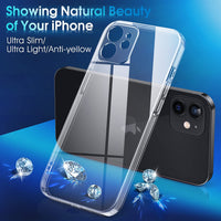 2 x RAW Customer Returns Supdeal Crystal Clear Case for iPhone 12, Never Yellow with Camera Protection, Ultra Thin and Lightweight Silicone Transparent Cell Phone Case Cover, 6.1 , Transparent - RRP €31.58