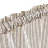 1 x RAW Customer Returns TOPICK Striped Window Curtains Linen Curtains with Stripes Kitchen Curtain Opaque Short Kitchen Curtains for Kitchen Dining Room Bathroom Small Window 65W x 60H cm Gray on Beige - RRP €19.99