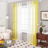 1 x RAW Customer Returns Deconovo Translucent Living Room Curtains for Bedroom Decorative Curtains 2 Pieces 140x175cm Yellow - RRP €24.66