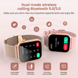 1 x RAW Customer Returns elfofle Smartwatch Women Men with Phone Function, 1.83 HD Touchscreen, IP67 Waterproof SpO2 Fitness Tracker Menstrual Cycle Heart Rate Sleep Monitor for iOS Android Rose Gold - RRP €42.99