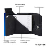 1 x RAW Customer Returns BEWMER v2 Shielded Slim Wallet with Coin Pocket for Men Women Card Case with Coin Pocket RFID Protection Anti-Cloning Wallet for Notes, Coins 9 Credit Cards Black Blue  - RRP €30.99