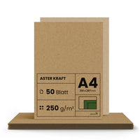 2 x RAW Customer Returns Netuno 50x Kraft paper 250g DIN A4 210 x 297 mm Aster Kraft kraft cardboard for crafting thick kraft paper a4 recycled paper craft cardboard wedding vintage brown cardboard natural craft natural brown paper - RRP €21.04