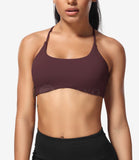 3 x Brand New ZAAYO Sports Bra Women Sports Bra Crossback Without Wire Spaghetti Padded Gym Bra Bustier for Summer Yoga Fitness Burgundy X-Small - RRP €65.01